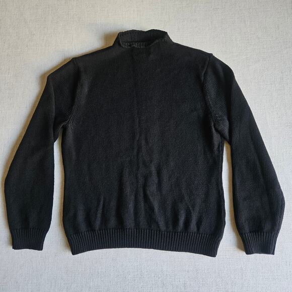 Pendleton Sweater Womens XL Black‎ 100% Merino Wool Cable Mock Neck Classic Luxe - Picture 4 of 11